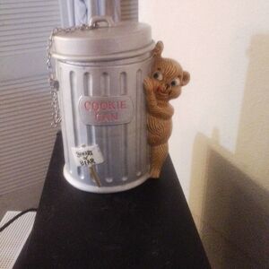Garbage can with bear cookie jar